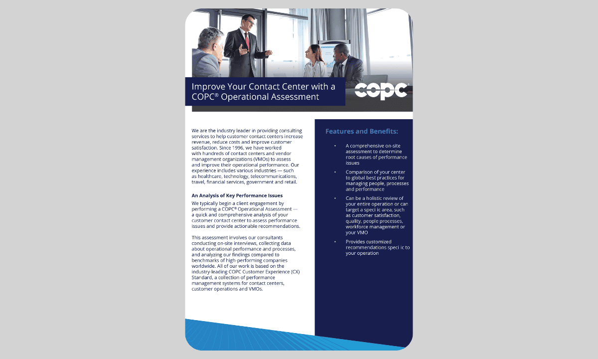 COPC® Operational Assessment