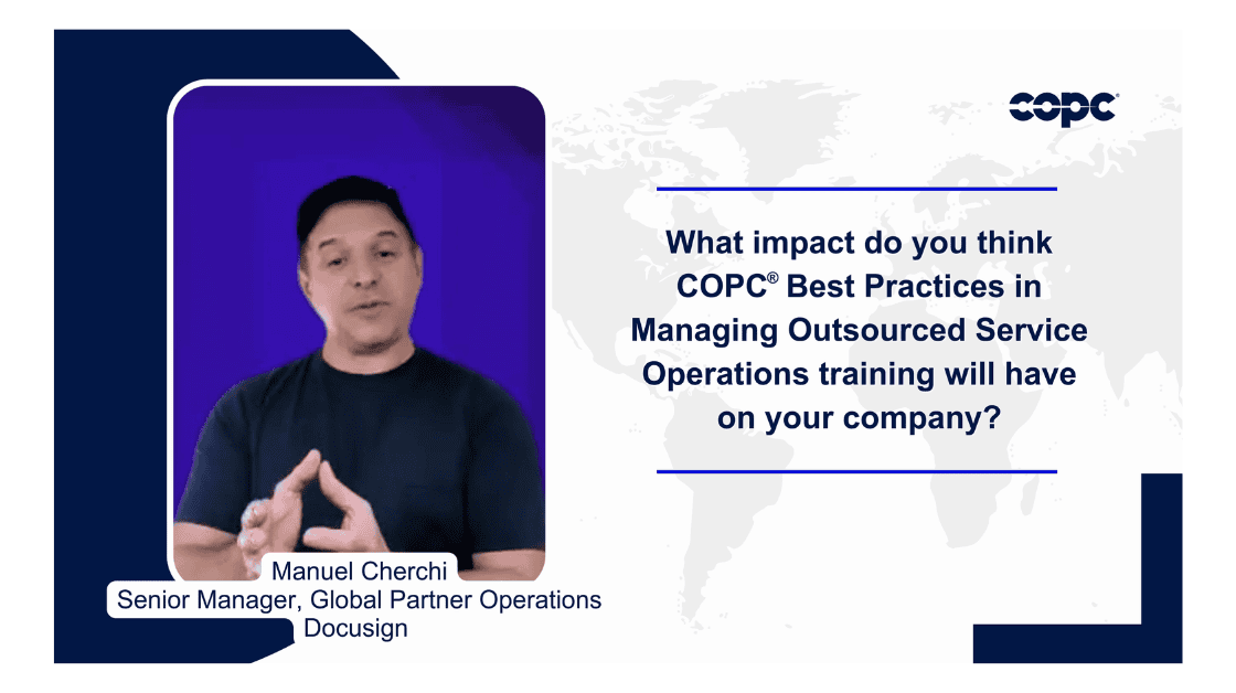 COPC® Best Practices in Managing Outsourced Service Operations Testimonial